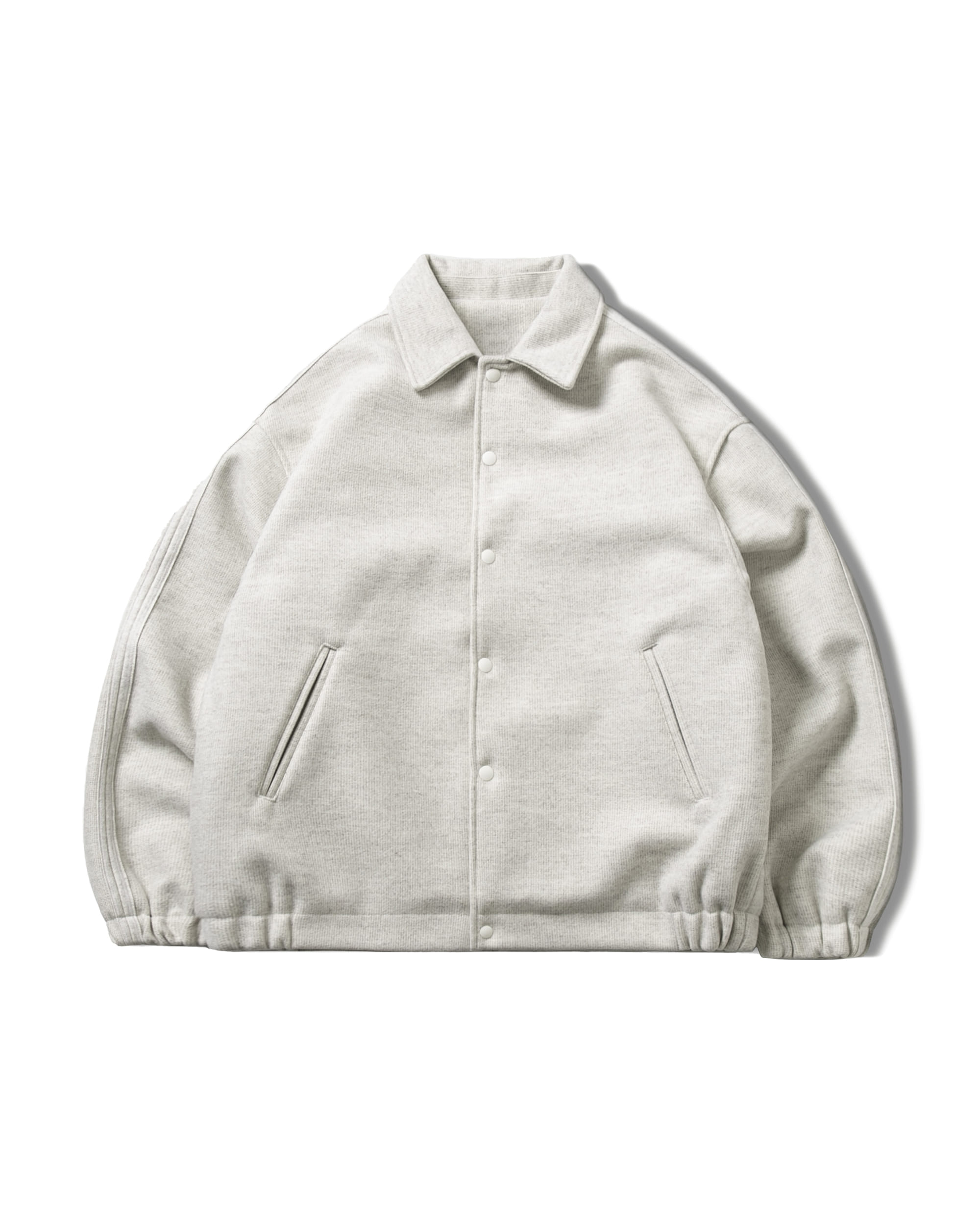 Wool Seaming Varsity Jacket - Ivory
