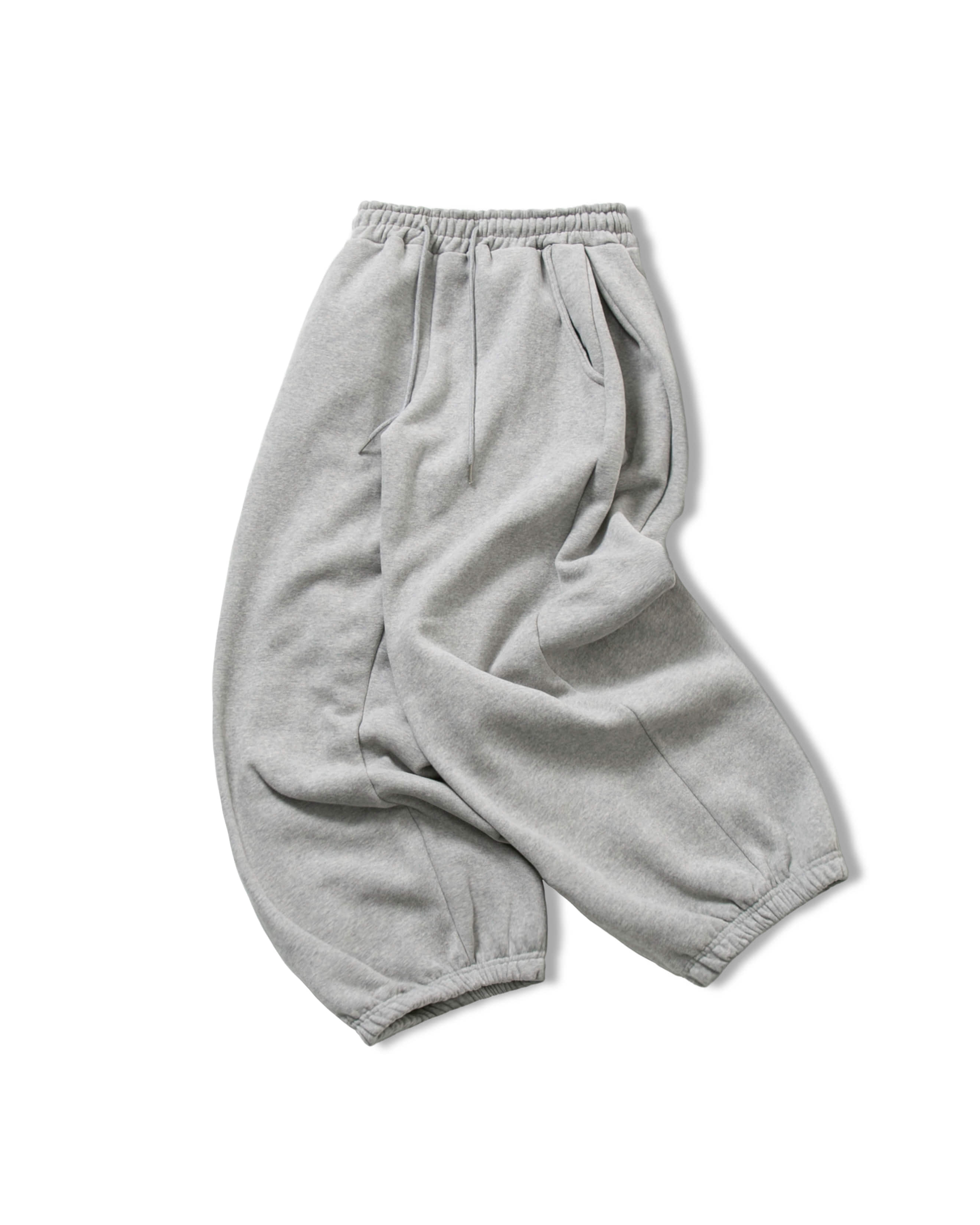 Side Tuck Napping Jogger Sweat Pants - Melange Grey