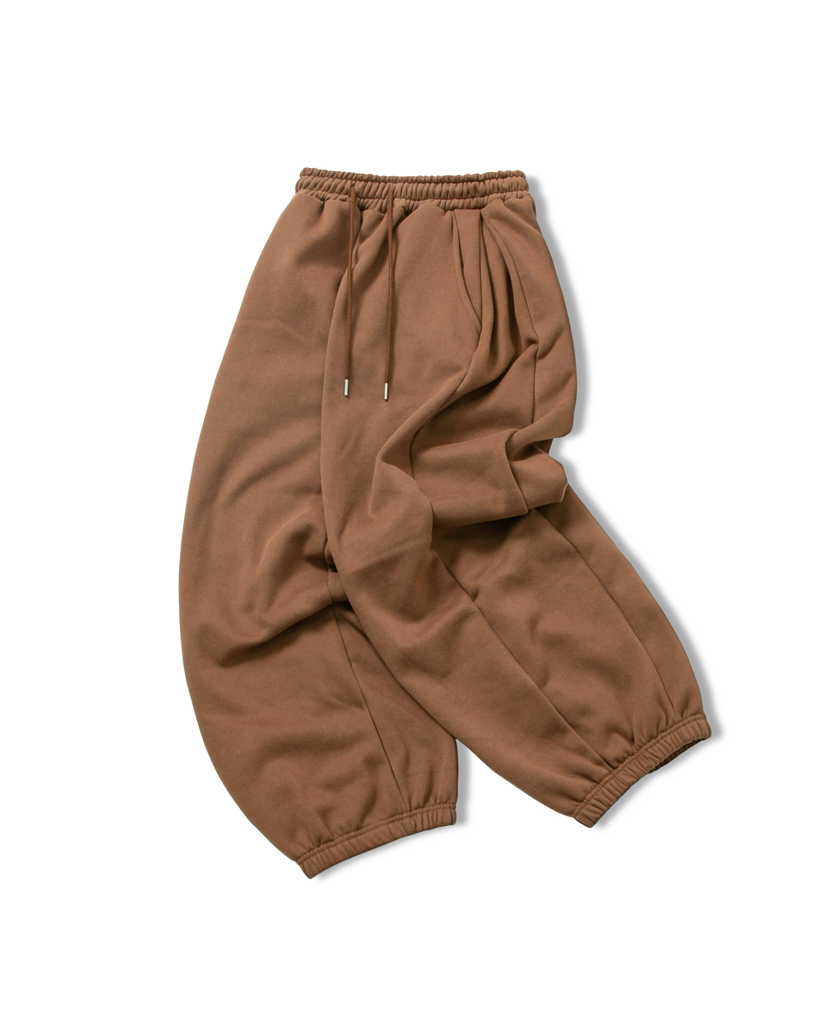 Side Tuck Napping Jogger Sweat Pants - Brown