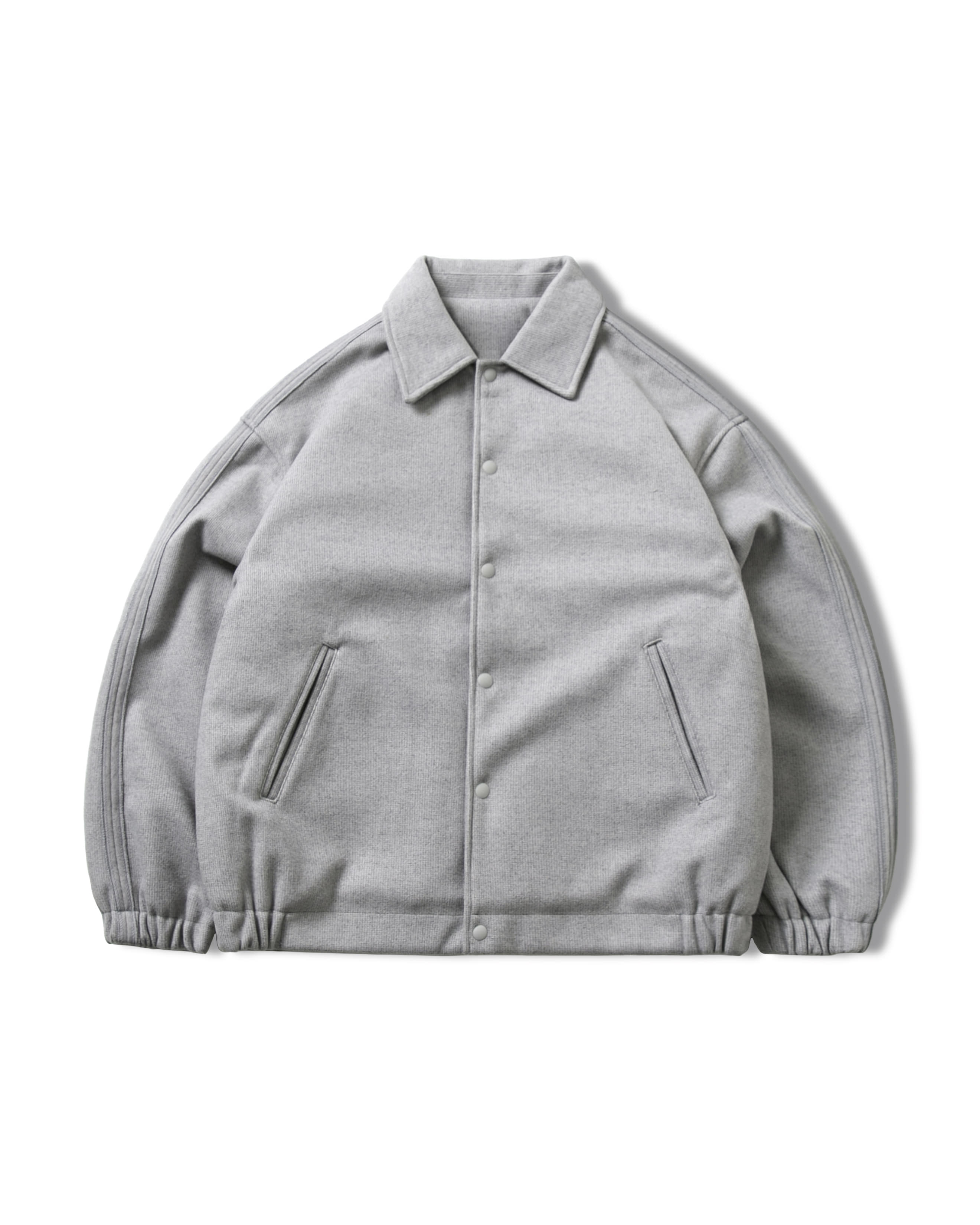 Wool Seaming Varsity Jacket - Grey