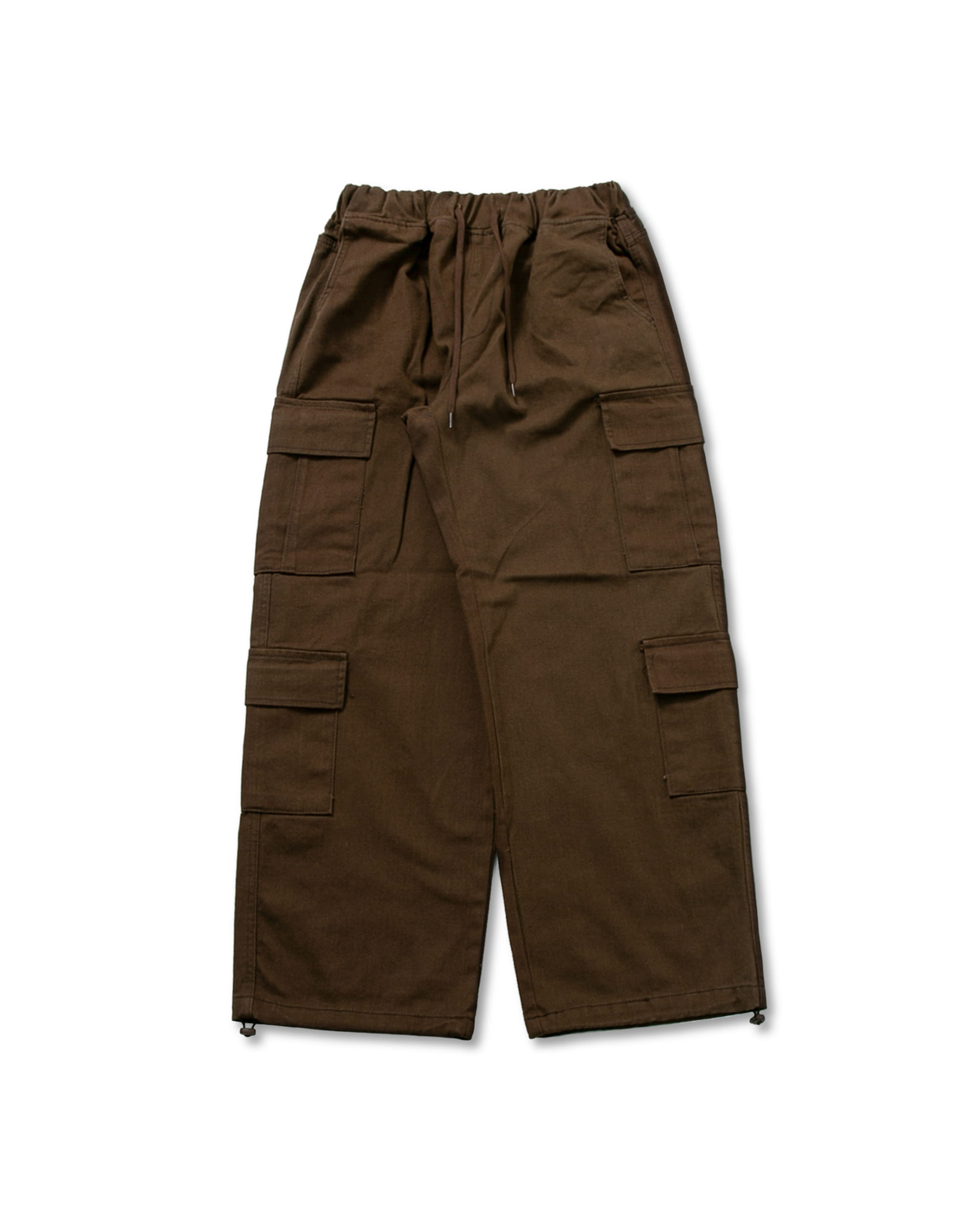 Double Cargo Pocket Banding Pants - Brown