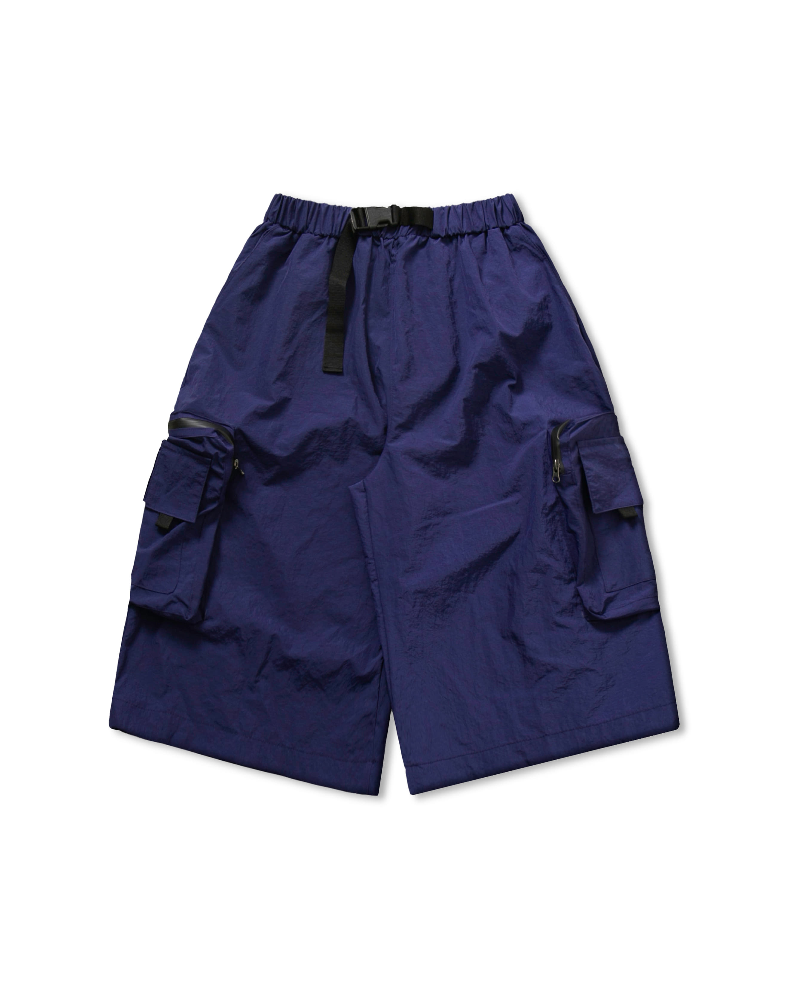 Belt Nylon Multi Cargo Shorts - Purple