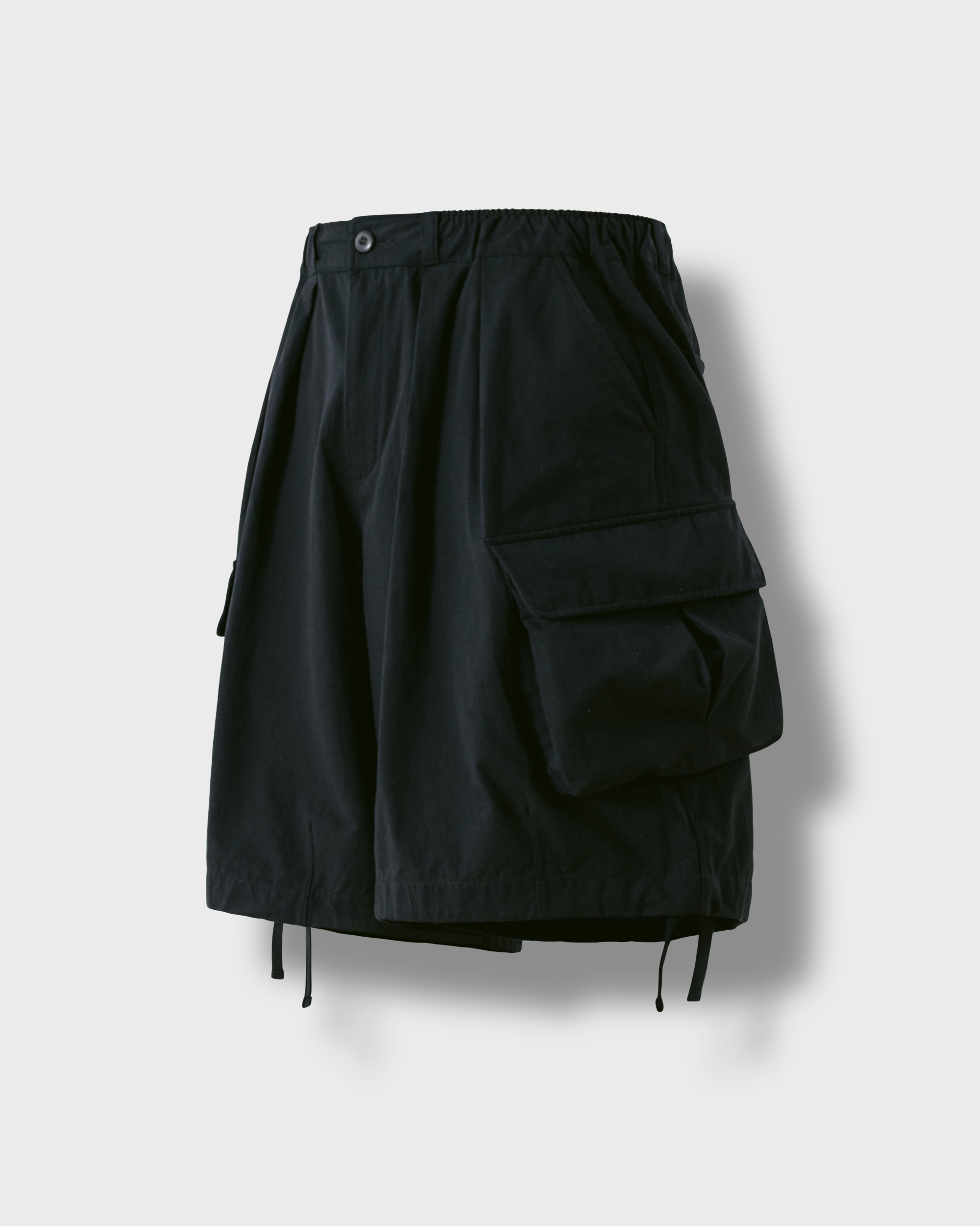 [AG] Oblique Cargo Half Pants - Black