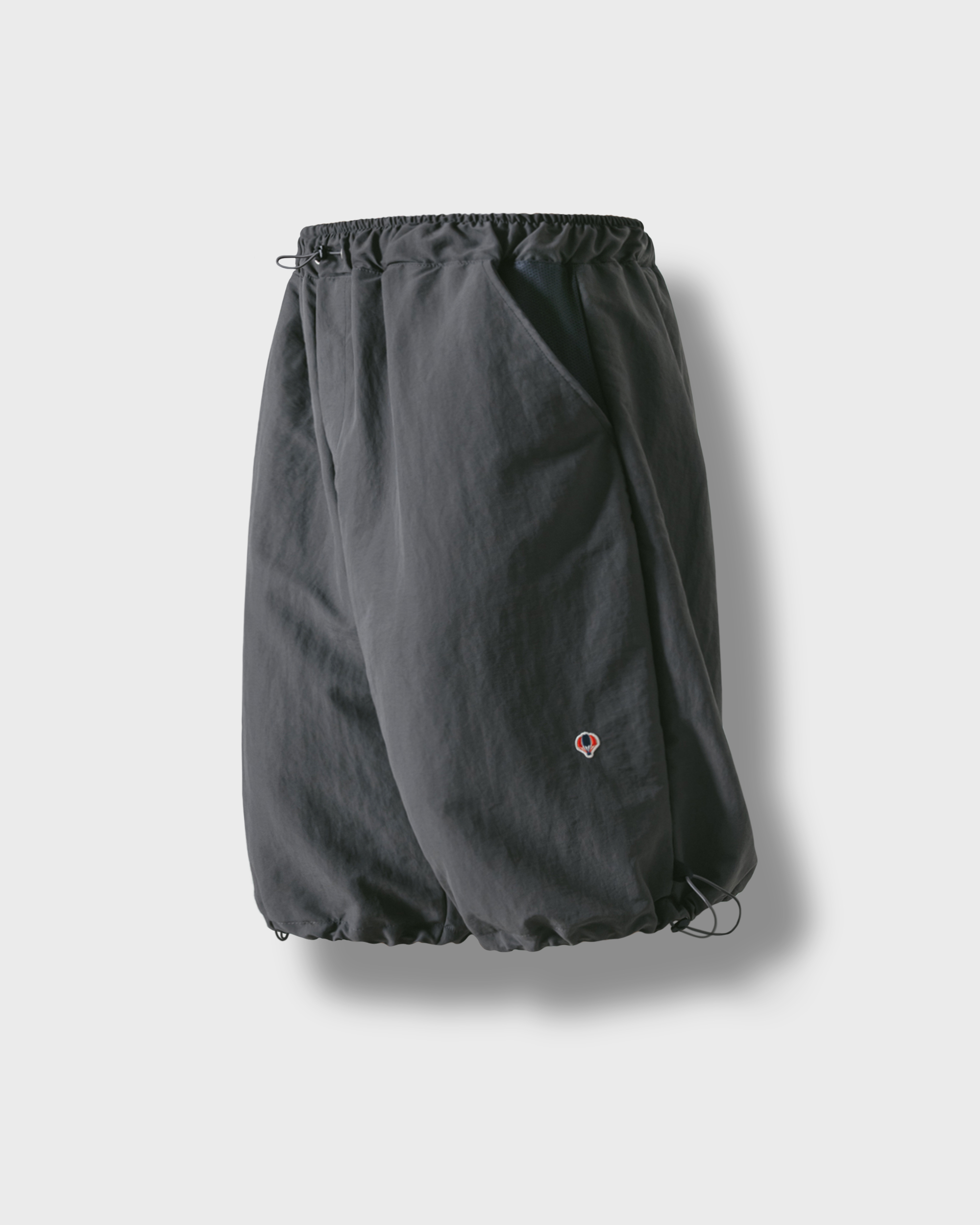 [AG] Nylon Wappen String Half Pants - Grey
