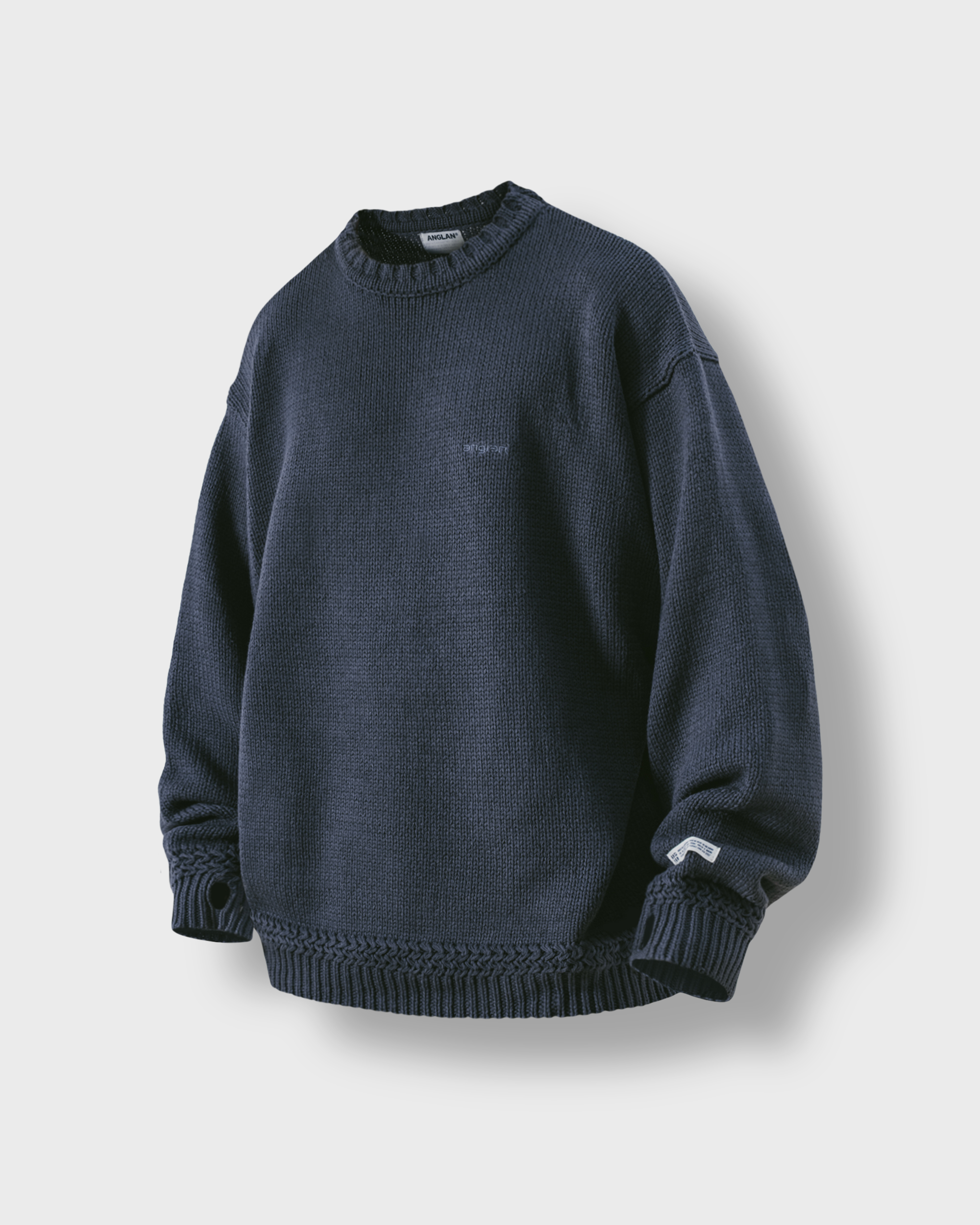 [AG] Round Heavy Sweater - Blue Grey