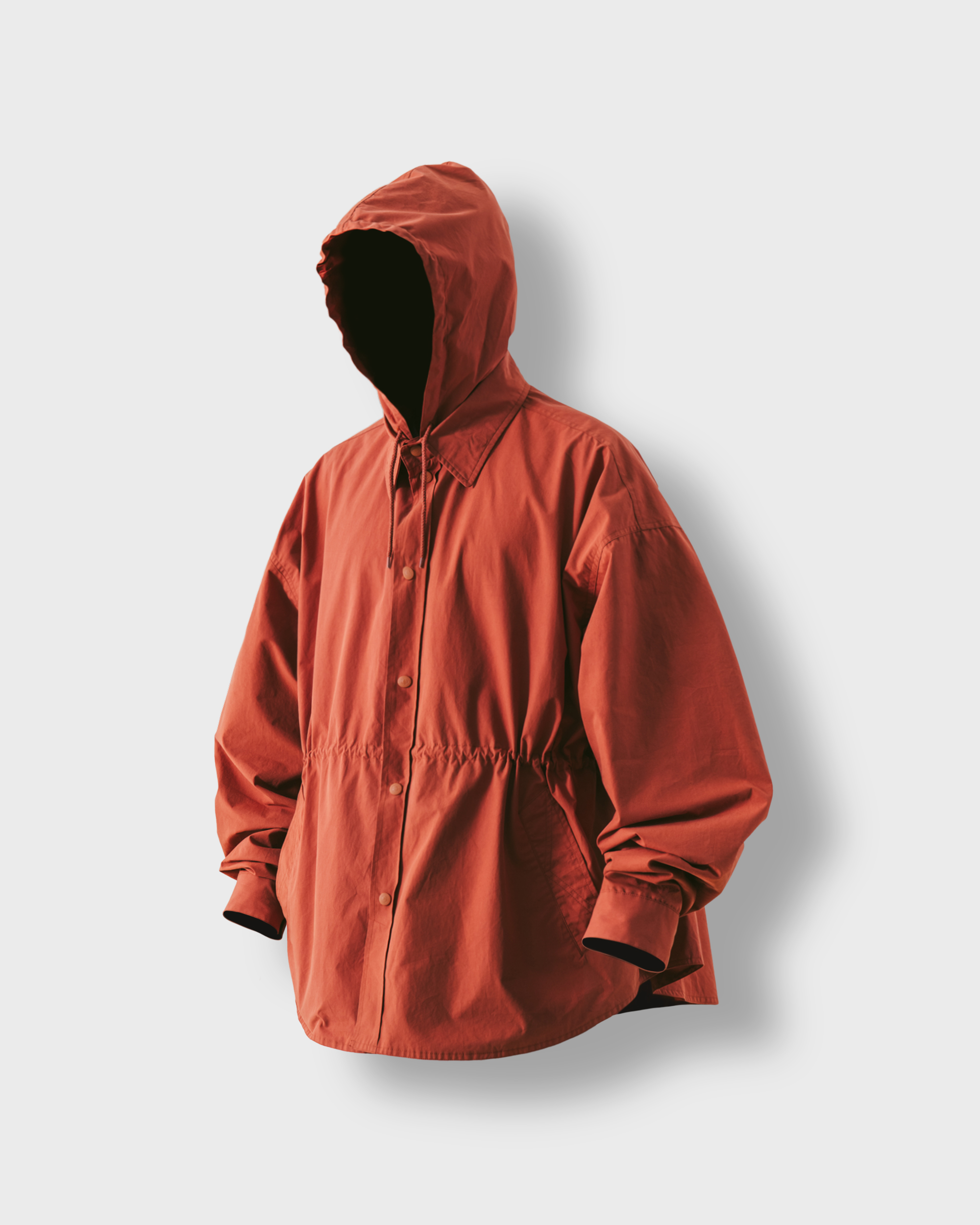 [AG] Detachable Hood Big Shirt Jacket - Coral