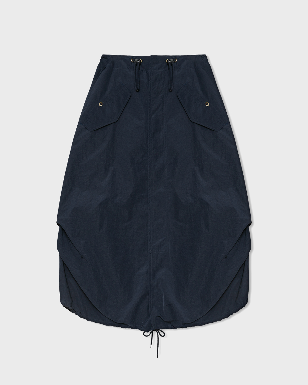 [AG.W] Front Zip Fishtail Balloon Skirt - Navy