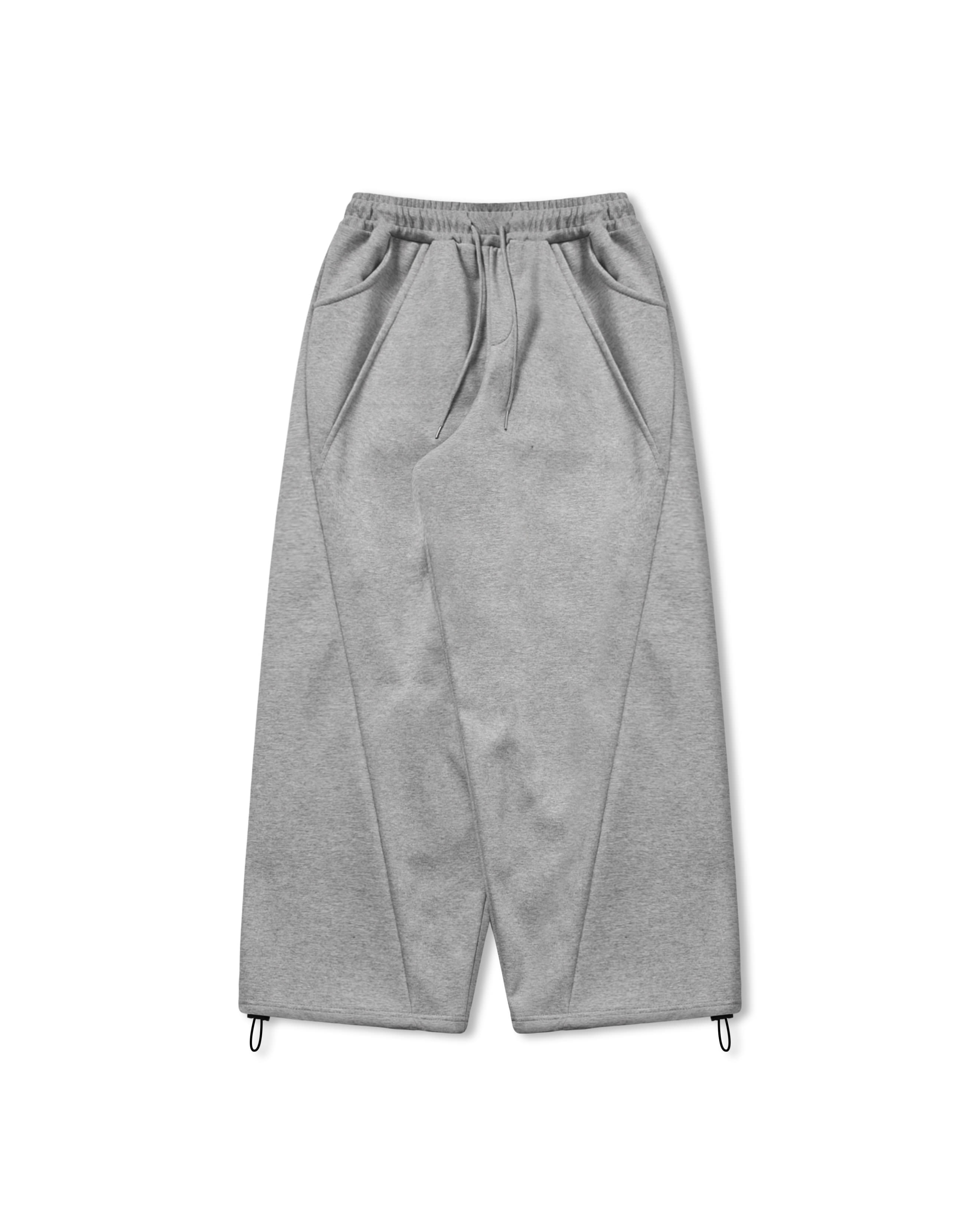 Oblique Incision Sweat Pants - Melange Grey