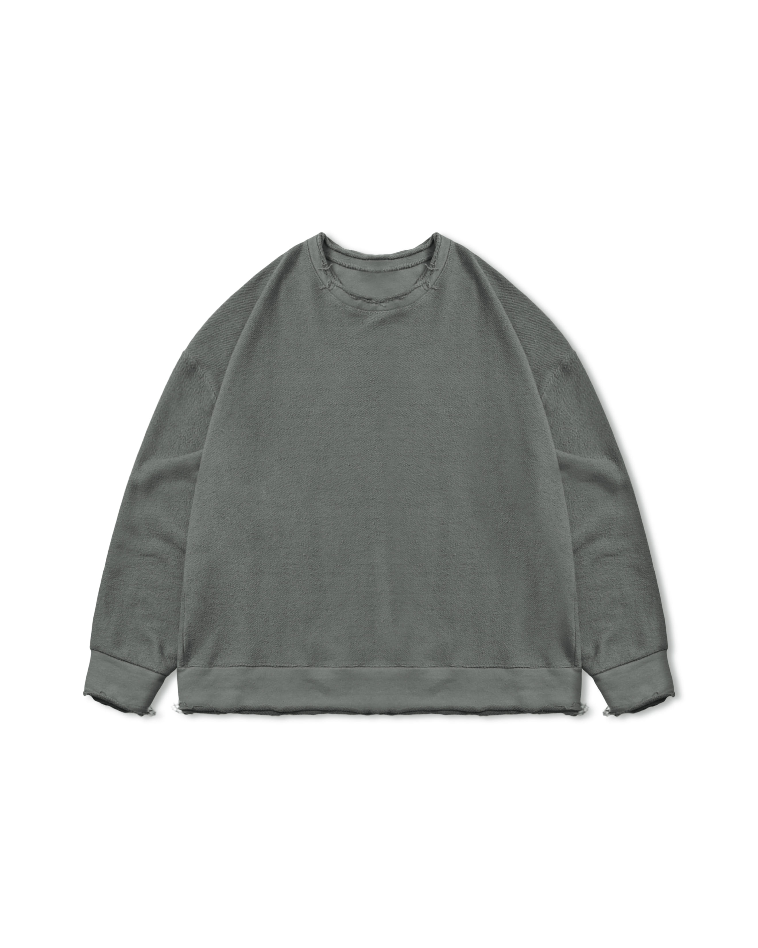 Reverse Cut-off Sweat Shirt - Grey