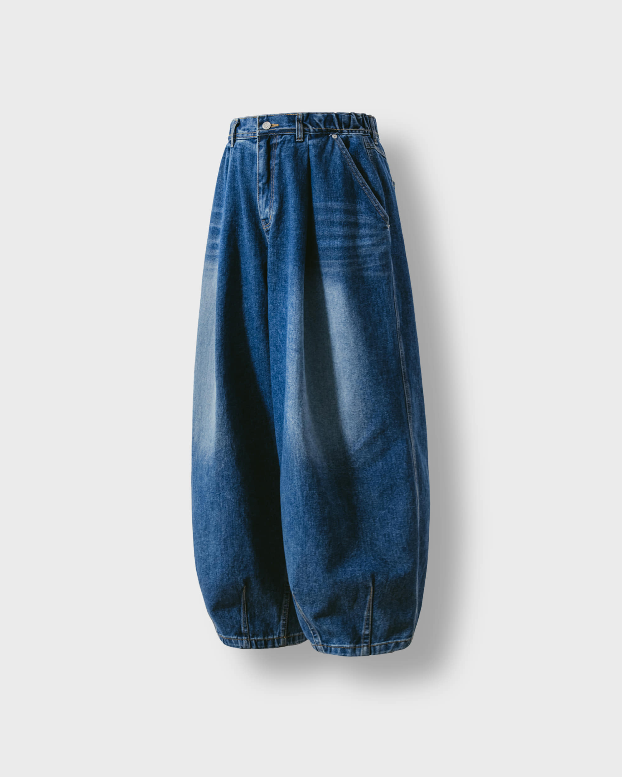 [AG] Tin Denim Washing Balloon Pants - Blue Denim