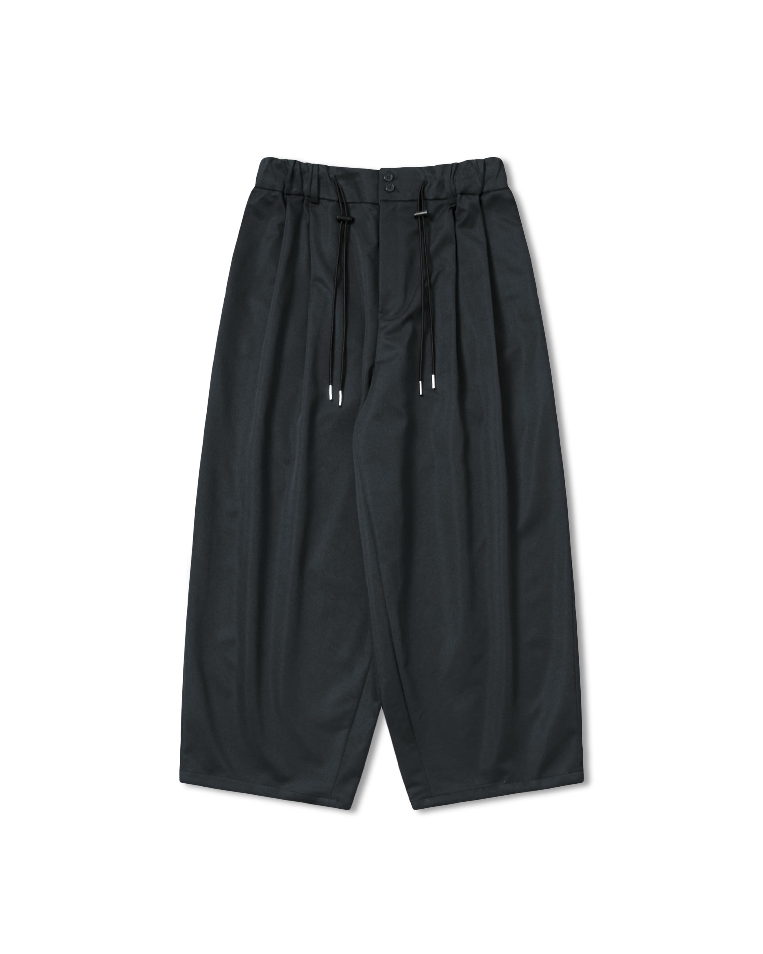 Double String Wide Balloon Trouser - Charcoal