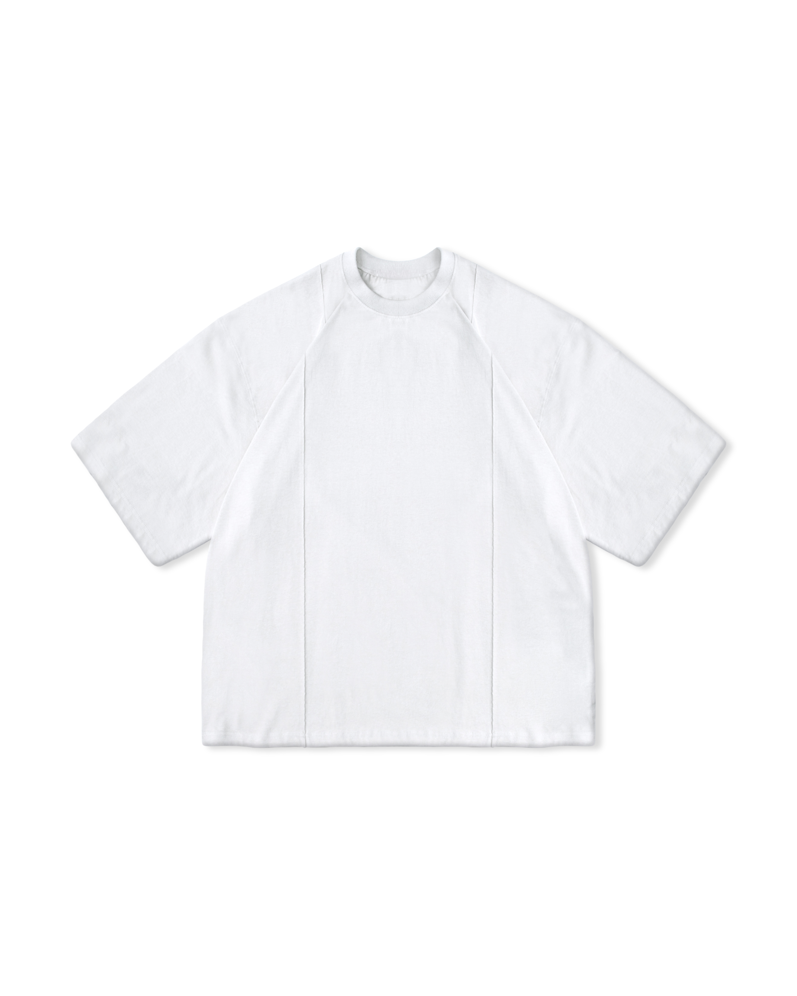 Double Incision Half Tee - White