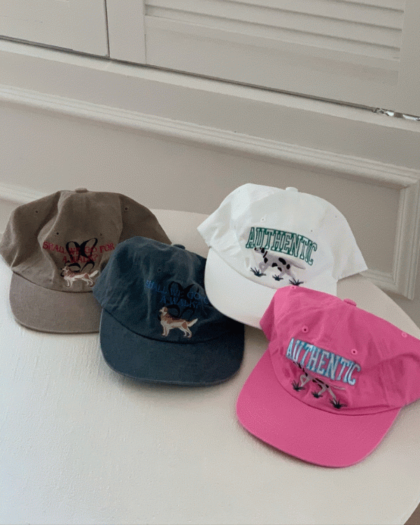 [무료배송]산책 자수 볼캡 모자 4type