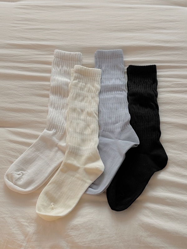 스프링 주름니팅삭스 socks - 4 color