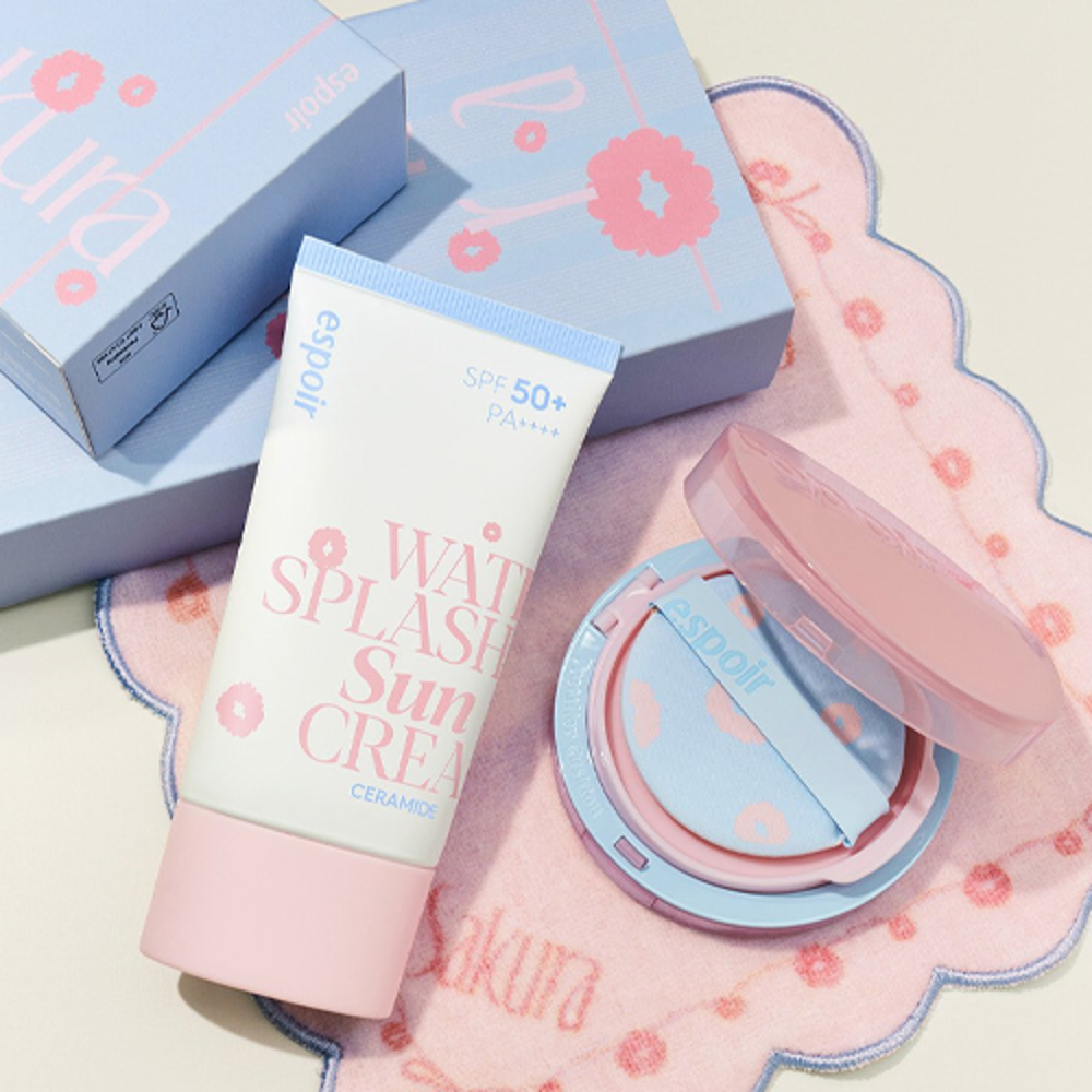 Espoir Sakura Edition Set (Cushion + Suncream + handkerchief),ESPOIR