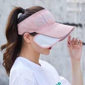 스포츠 날개썬캡 핑크 골프모자 등산낚시 모자