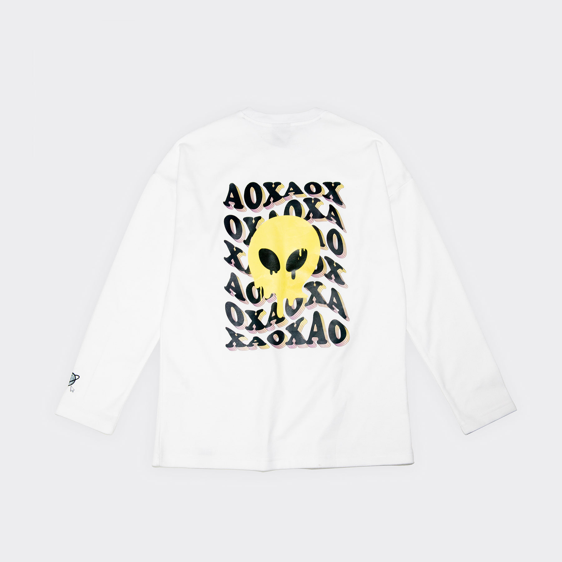 WAVE logo Long sleeve T-shirts(semi-over fit) White
