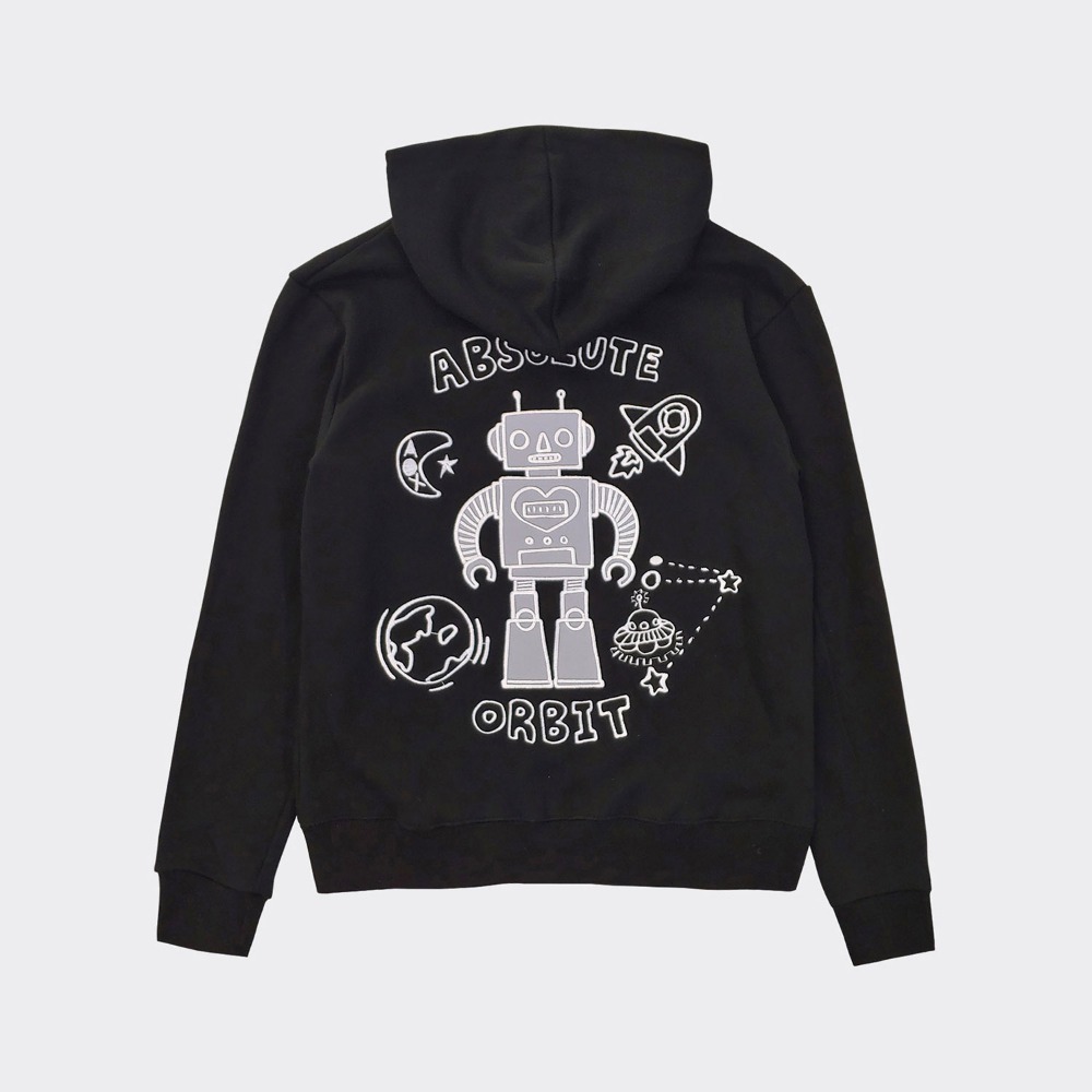 Robot hoodie zip-up(Black)