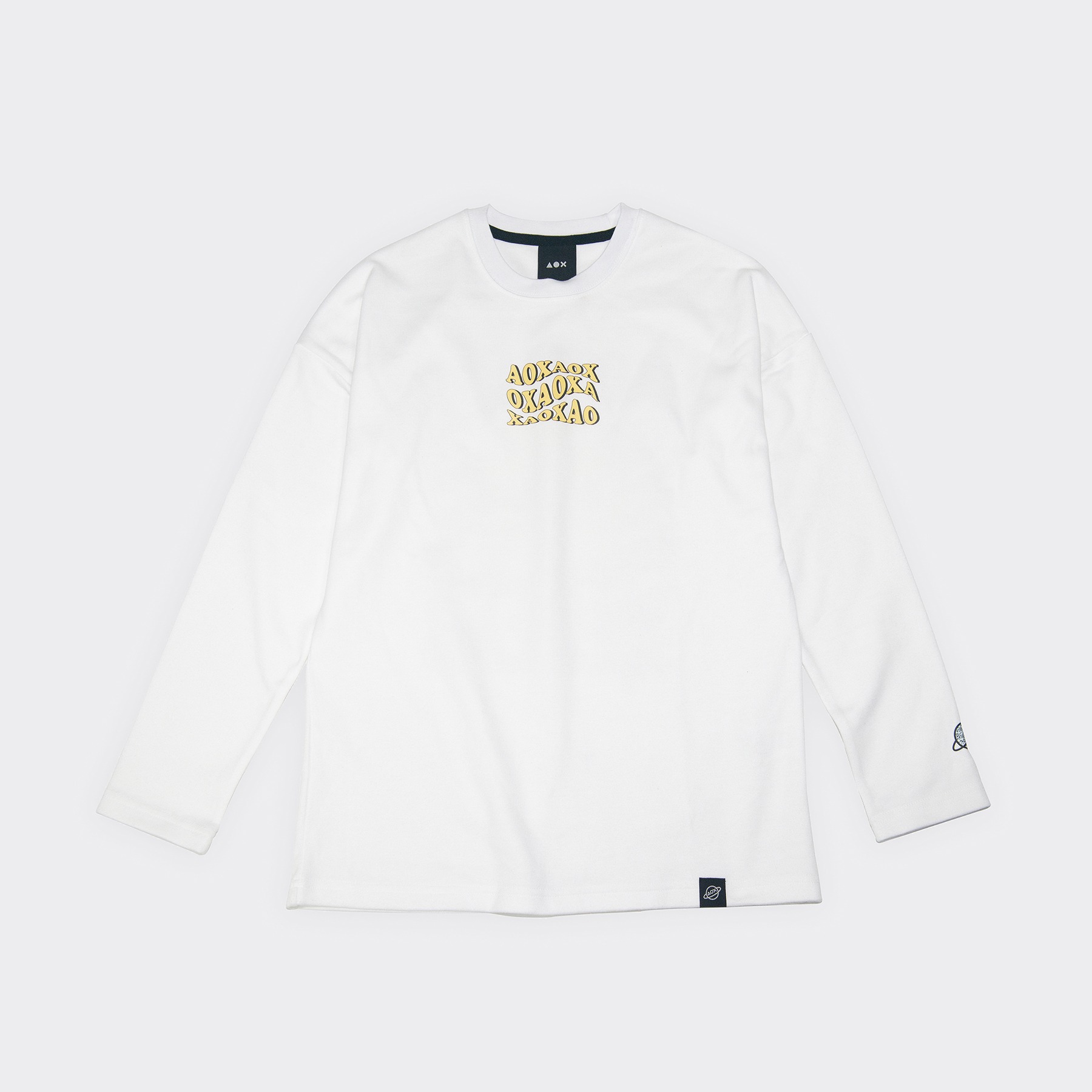 WAVE logo Long sleeve T-shirts(semi-over fit) White