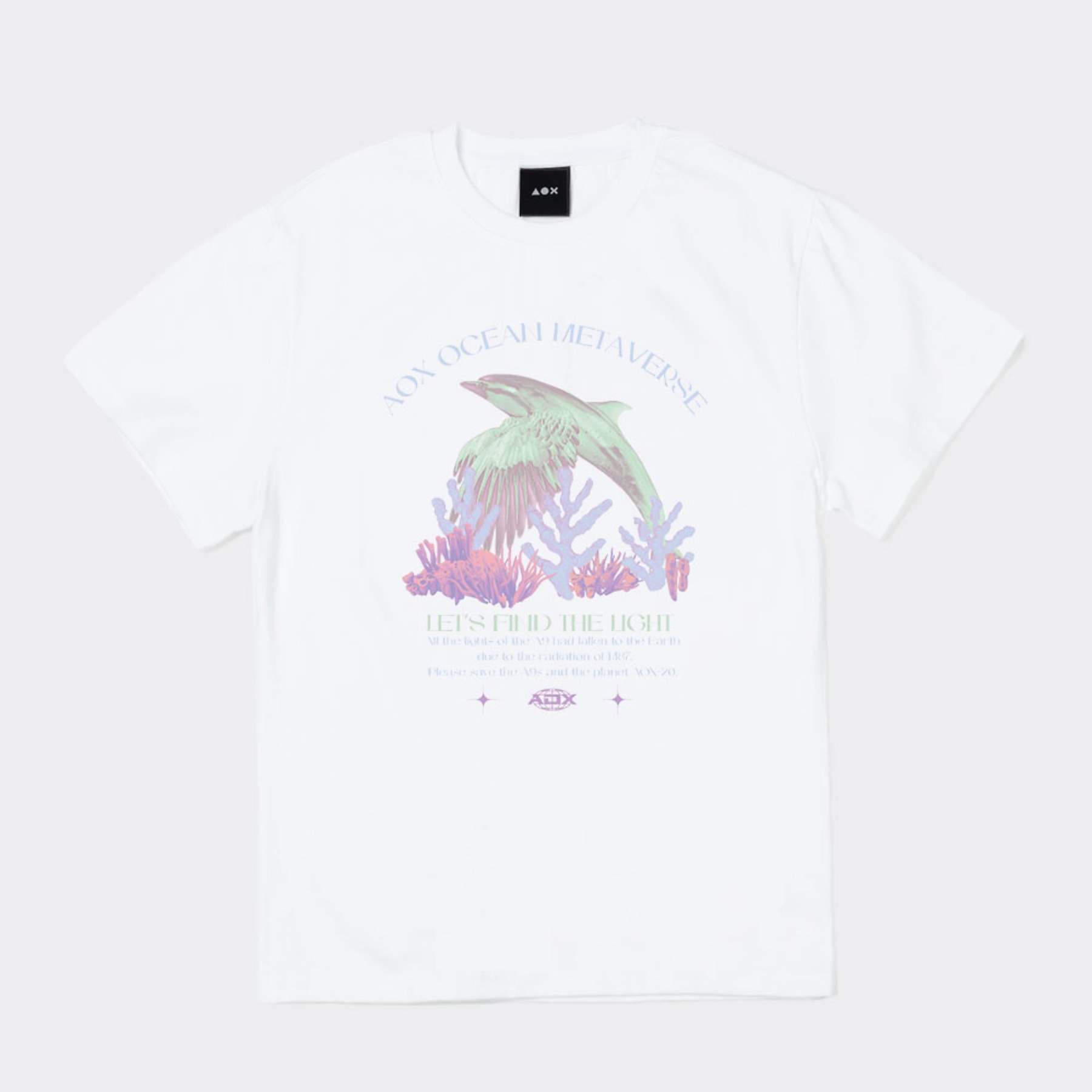 Riso Graphic Birphin Short Sleeve T-shirts (White)