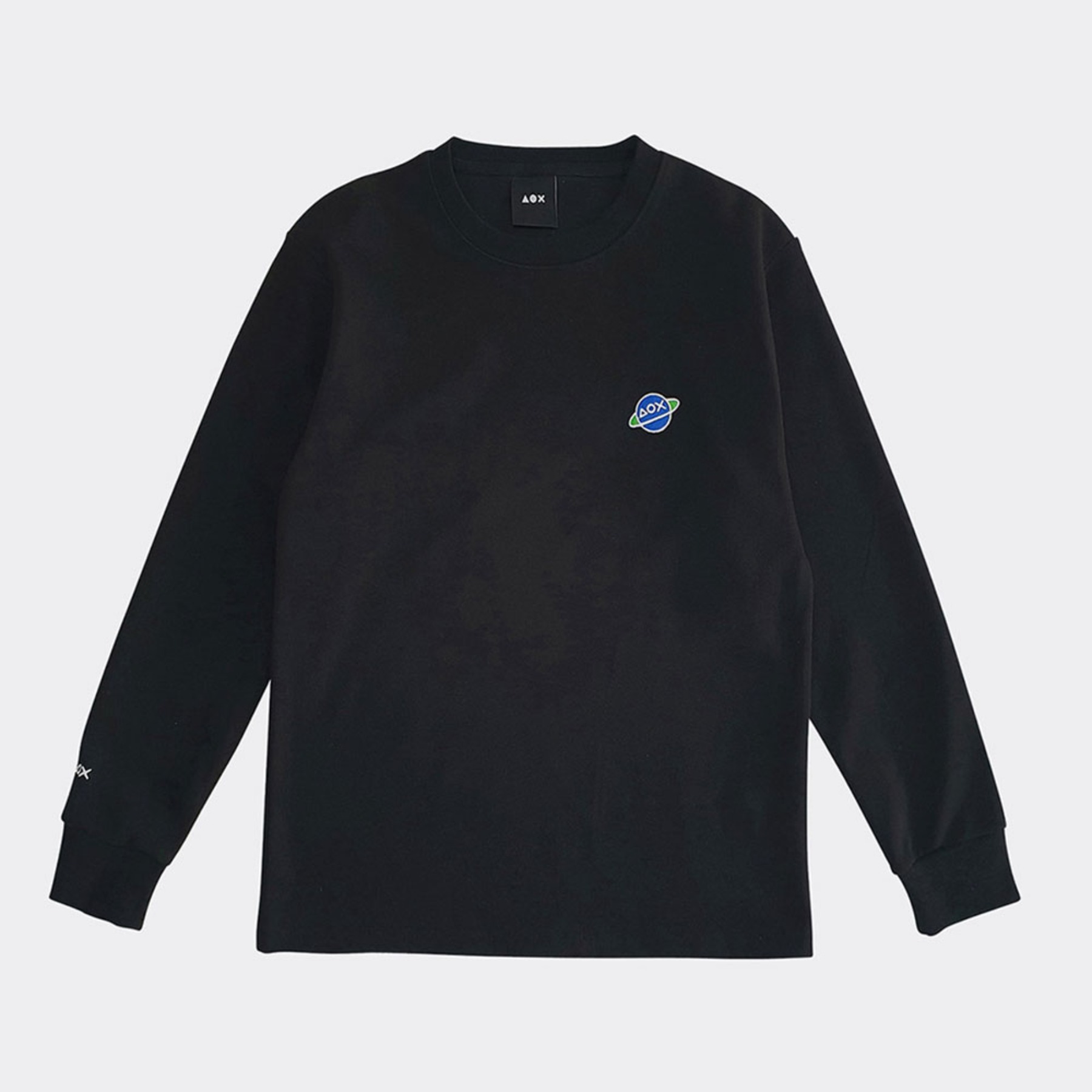 Point space embroidery LS tshirt(Black)