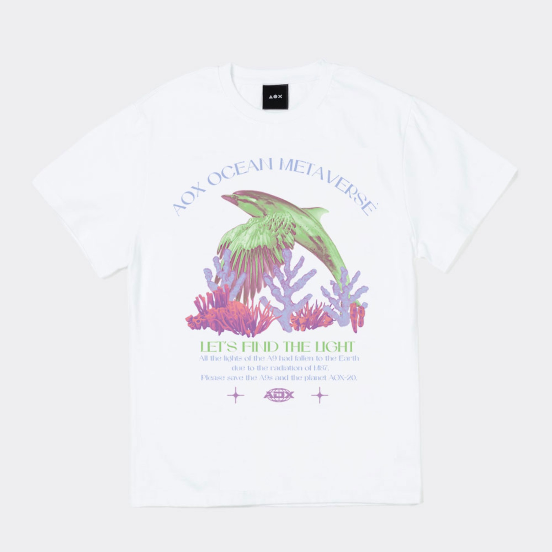 Riso Graphic Birphin Short Sleeve T-shirts (White)