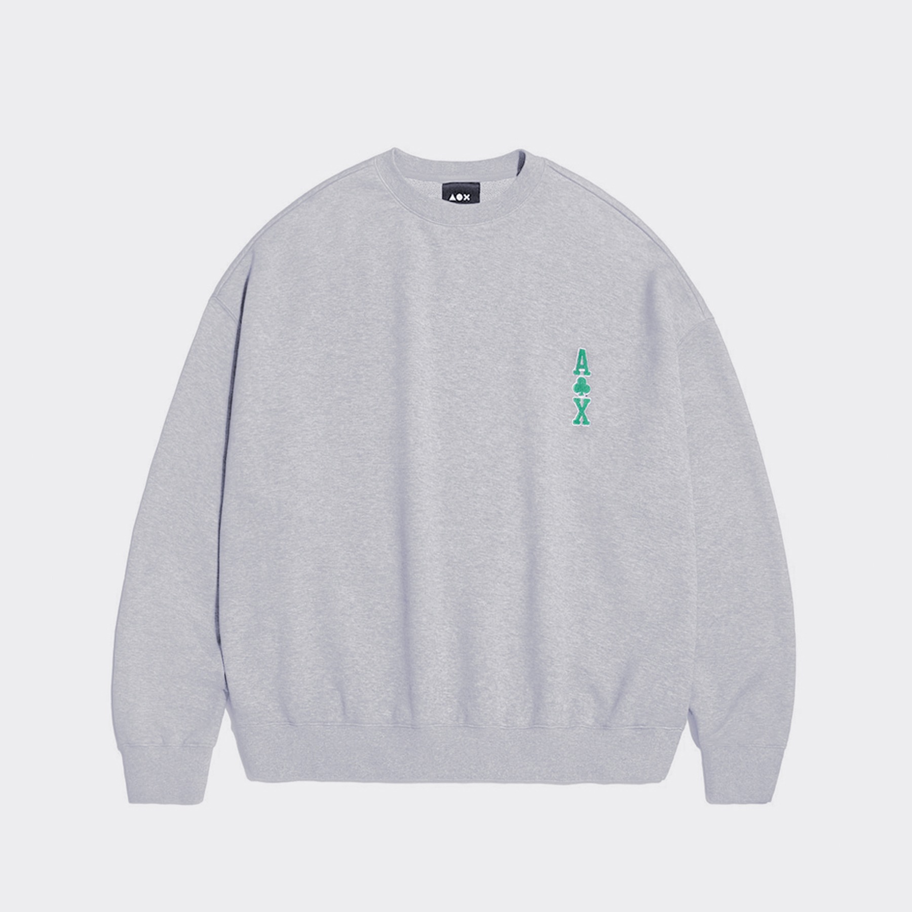 Clover Green Embroidered Sweatshirts (Grey)