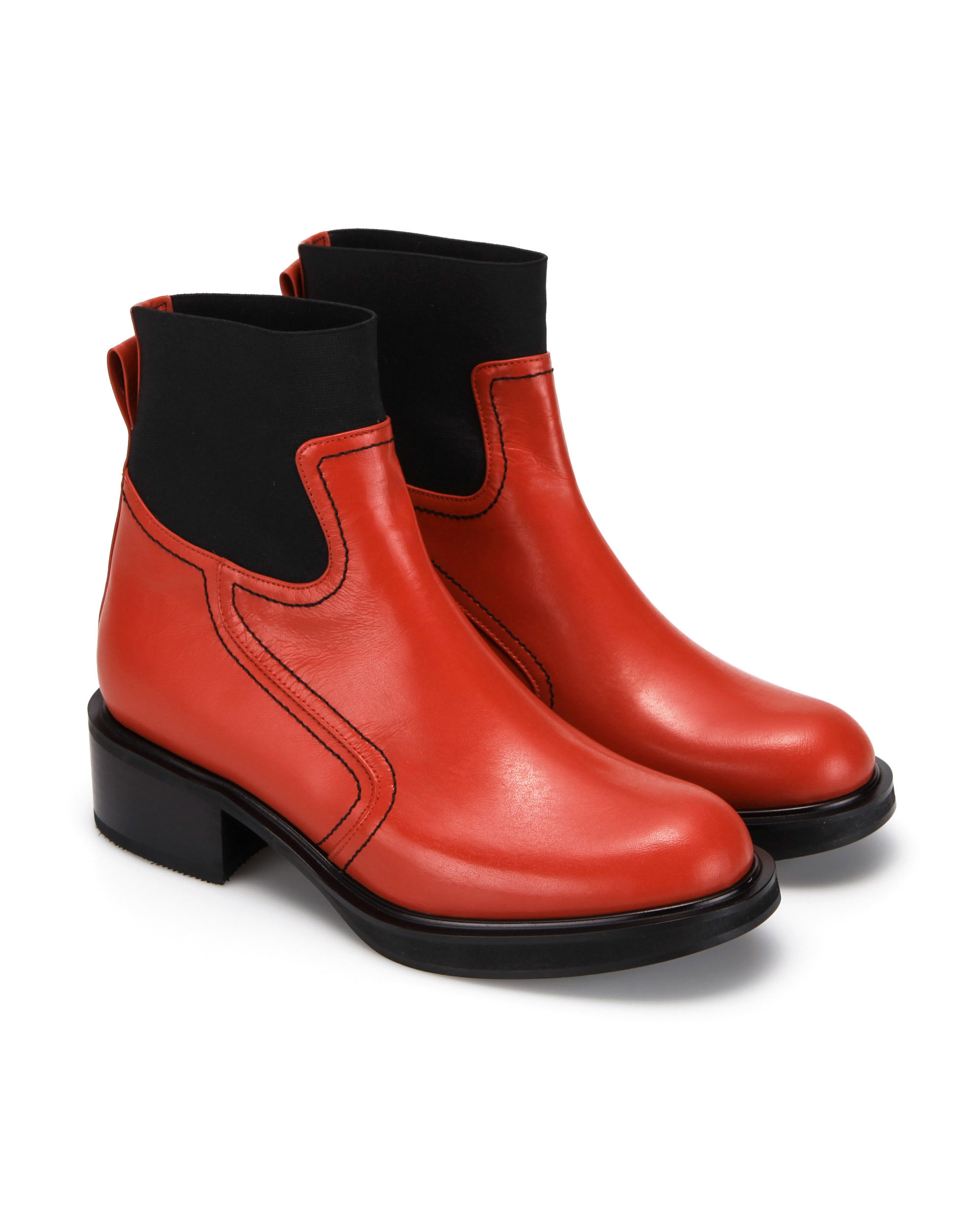 Almond Toe Chelsea Ankle Boots | Red