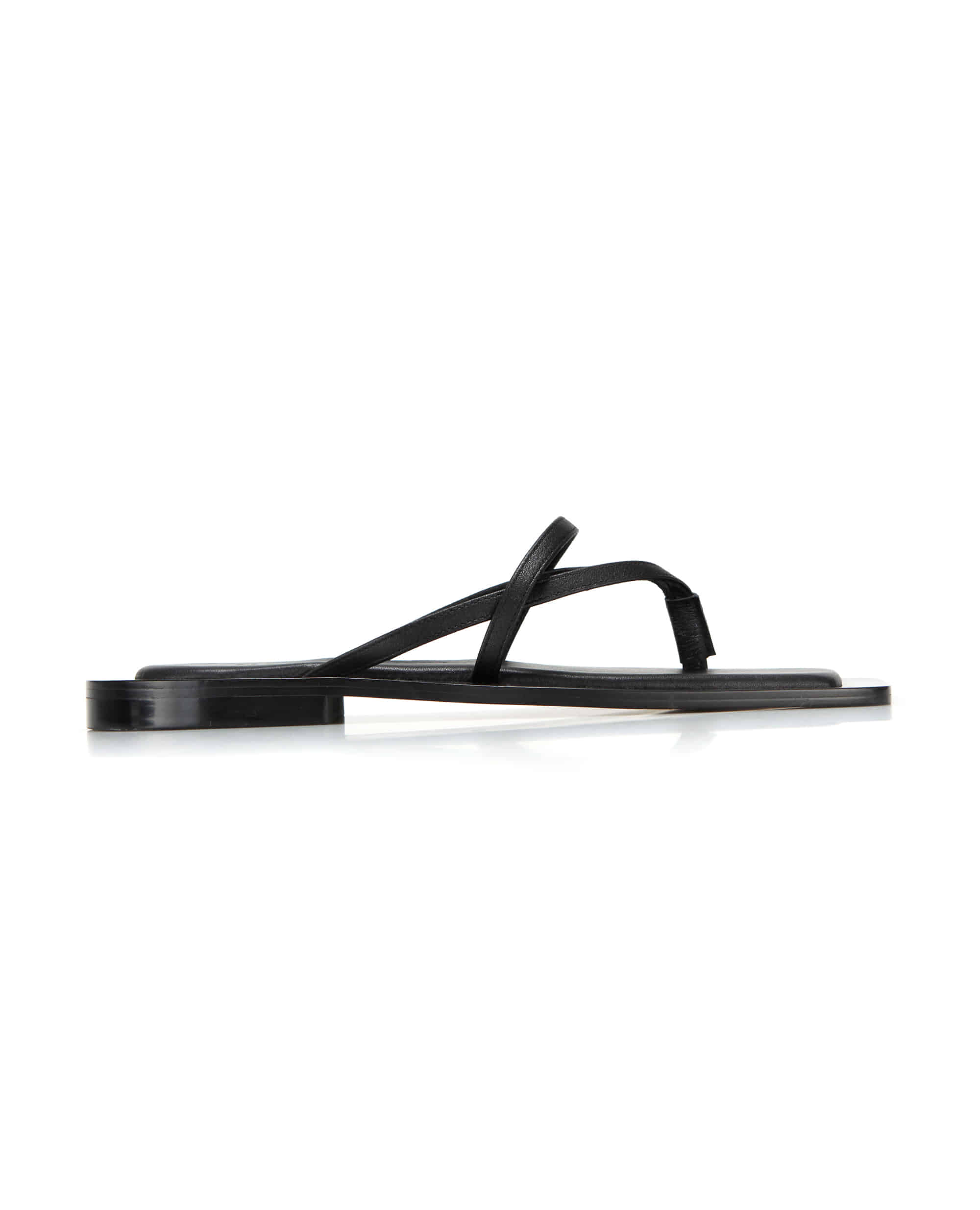 Wide square sole sandals | Black