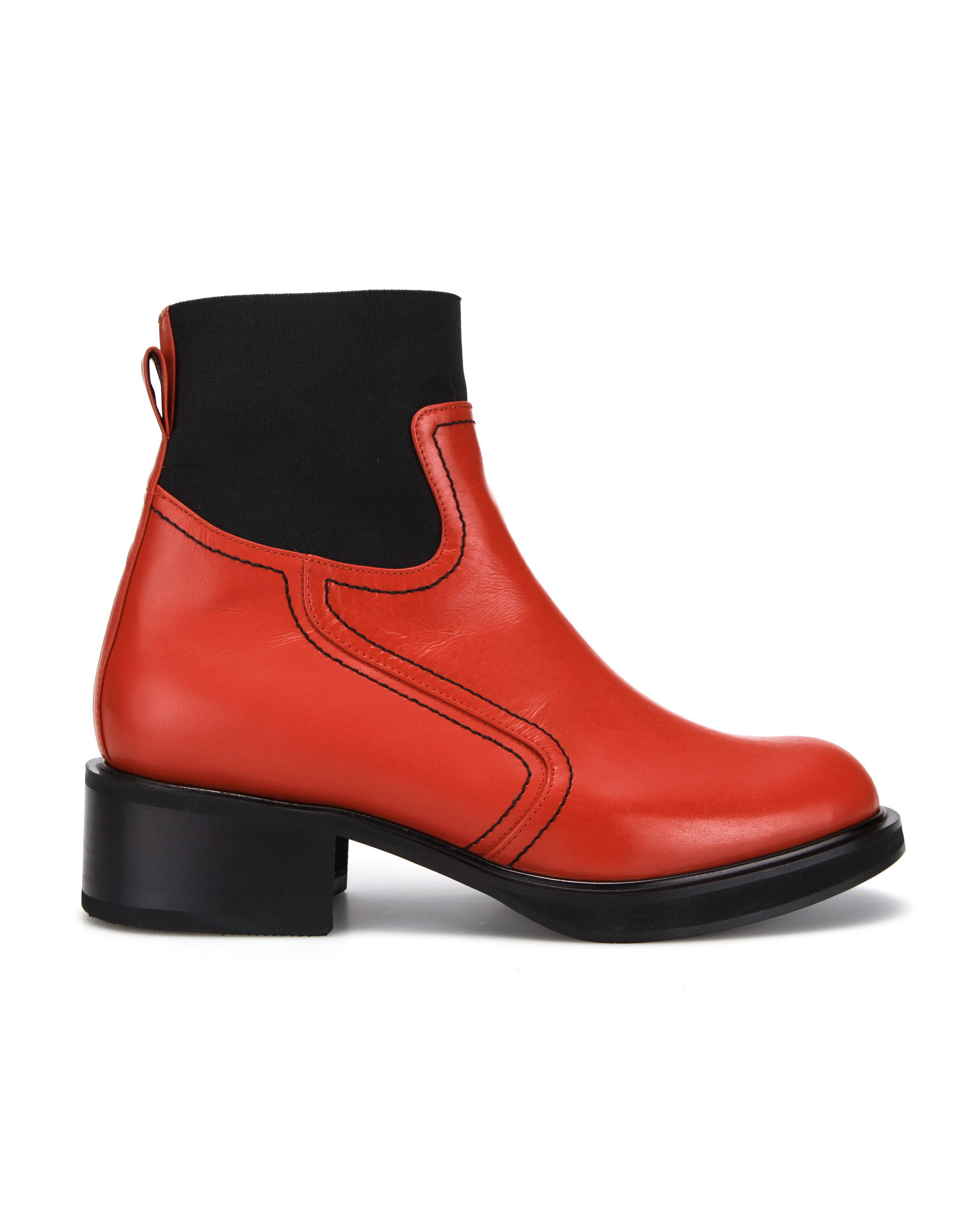 Almond Toe Chelsea Ankle Boots | Red