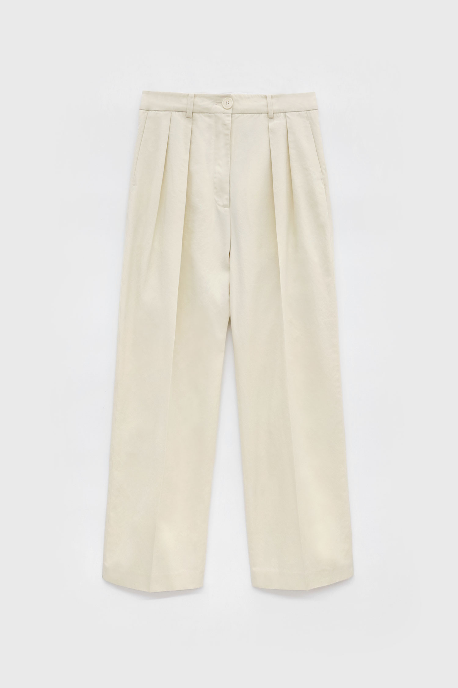 Two Tuck Wide Cotton Pants