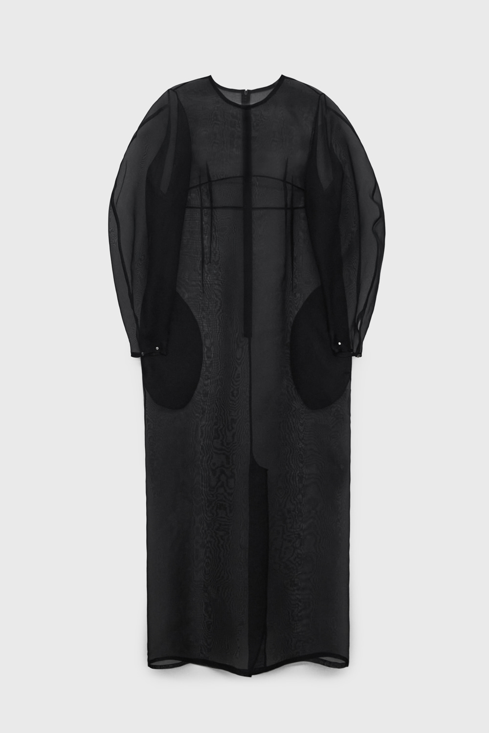 Arch Sleeve Organza Silk Dress