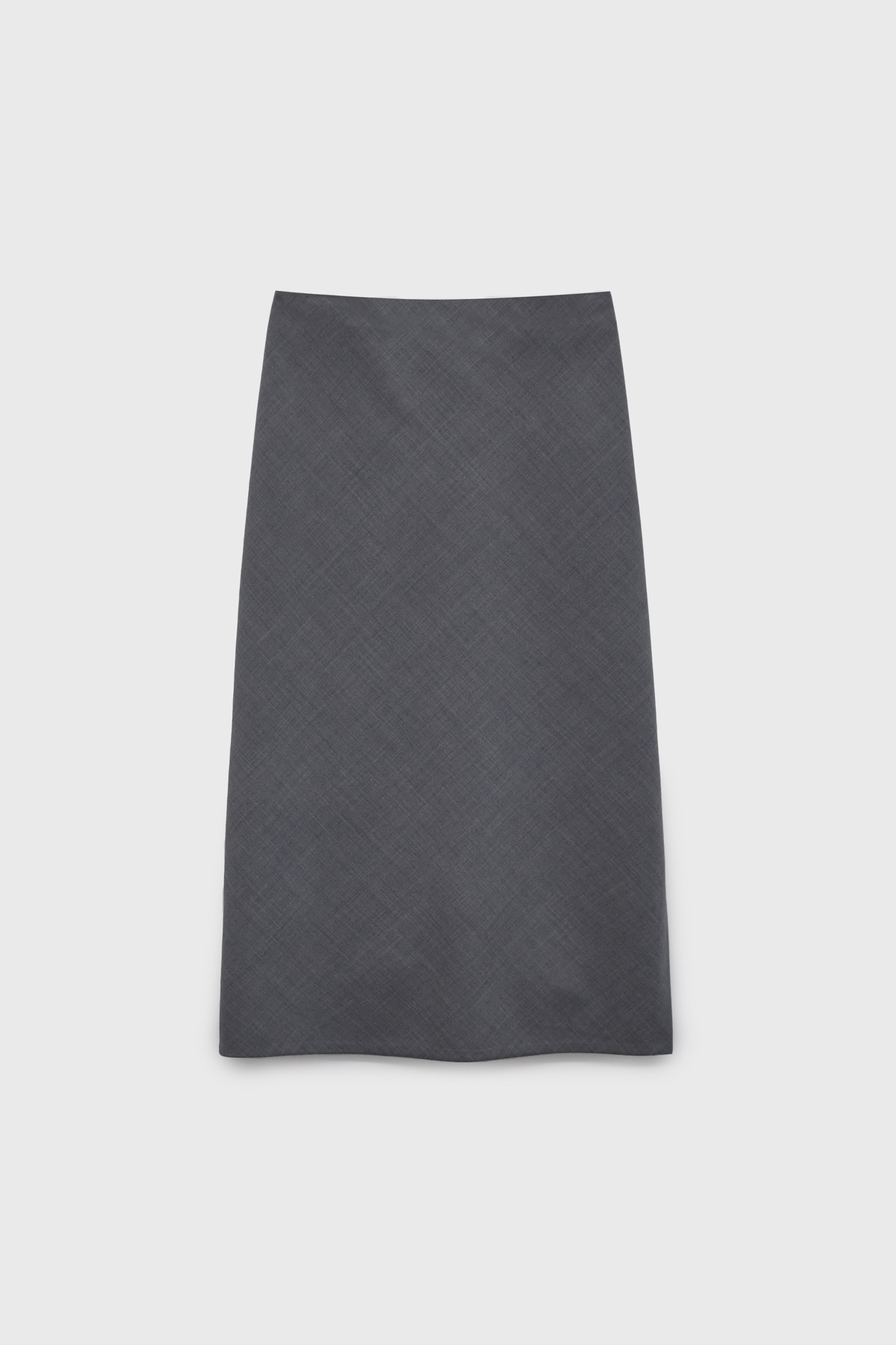 Simple H Line Wool Silk Skirt