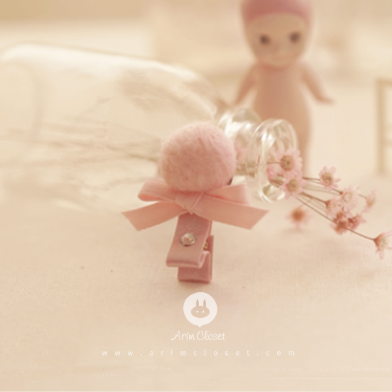 [12차제작] 달콤달콤 딸기사탕 - baby pink ribbon pin