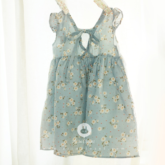 [5차제작] 그녀가 보고픈 싱그러운 날에 :) -  baby flower sky blue cotton dress