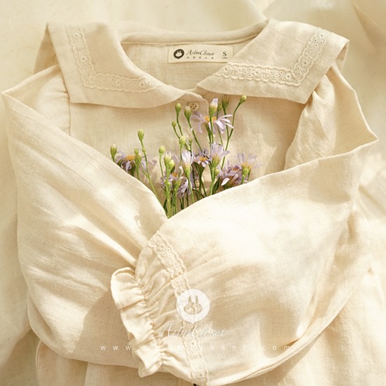 짧은 순간에도 이쁨이 느껴지는 날에는:) - organic style lace point baby cotton sailor blouse