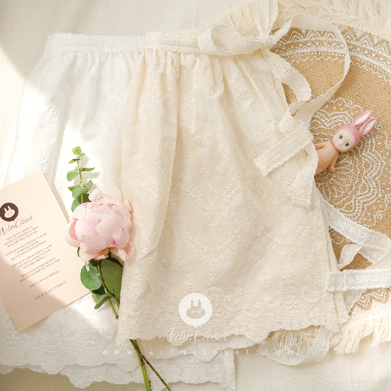 어여쁜 쪼꼬미는 매일 아침 오렌지 한조각 (앞치마) - so lovely lace baby cotton nonslip apron or cape