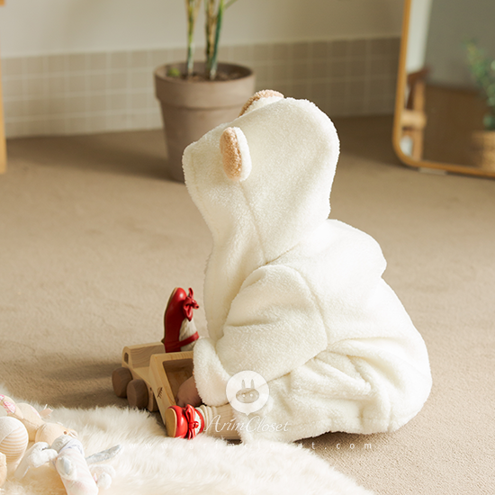 [2차제작] 겨울에 만난 귀여운 솜솜이 아기 곰돌이 - 4oz bear ivory fleece fur baby coat