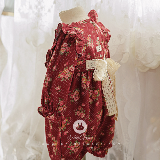 있잖아요~동화 속에 우리 아가가 등장했대요 -  lace point romantic cotton flower red  baby bodysuit
