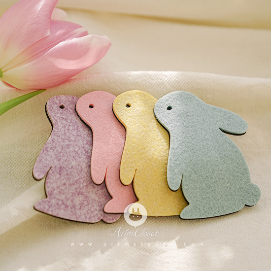[3차제작]귀엽고 깜찍한 아가 토끼들이랑 - pink, violet, blue, yellow bunny felt pin