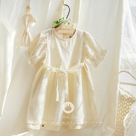 햇살 나라에서 눈부신  쪼꼬미를 초대했어요 :) -  lace ribbon vanilla tutu baby cotton premium dress