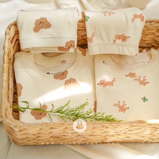 [2차제작] 쪼꼬미는 달라~귀염 실내복, 여우와 곰돌이 이야기- cute fox or cute bear cotton baby homewear set