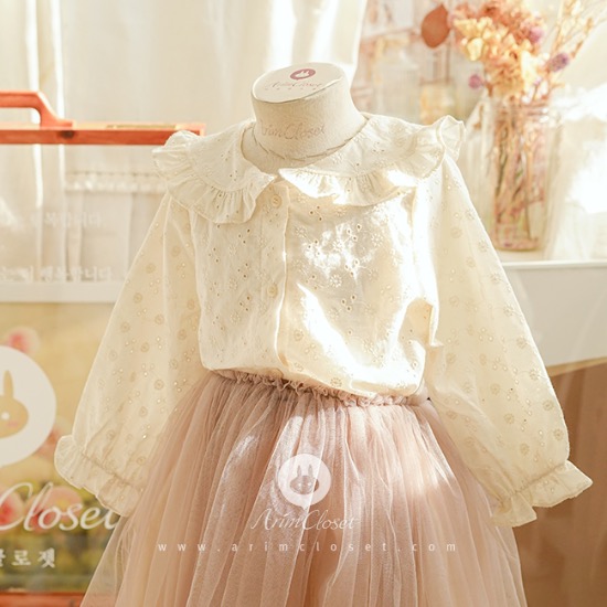 [2차제작] 어여쁜 데이지 꽃은 쪼꼬미가 좋아하는 꽃이라죠 - lovely natural lace pure cotton baby premium blouse