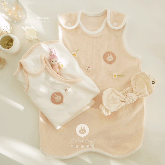 [new10%↓ 10.12 11am까지] 코오~하고 포근한 꿈나라 가지요 - ivory / beige cute sleeping cotton vest