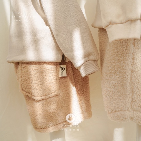 쪼꼬미는 오늘 귀요미하고 몽실몽실해 &gt;.&lt; - 2color fleece fur in cotton baby pants