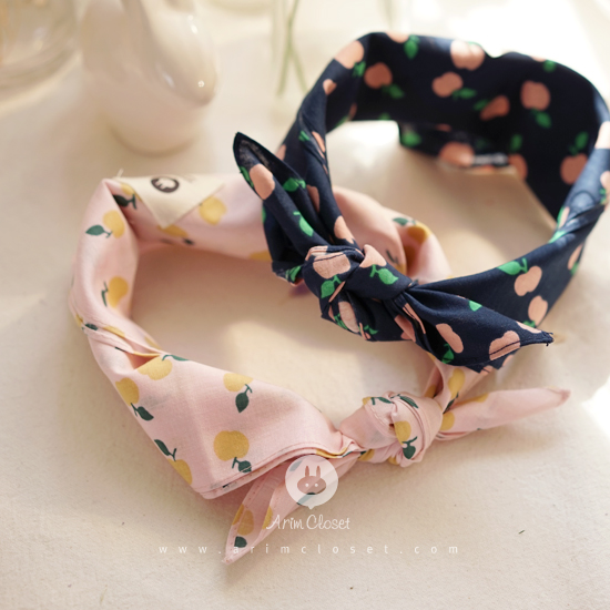 [2차제작] 사과한입 냠냠 - pink / navy apple scarf