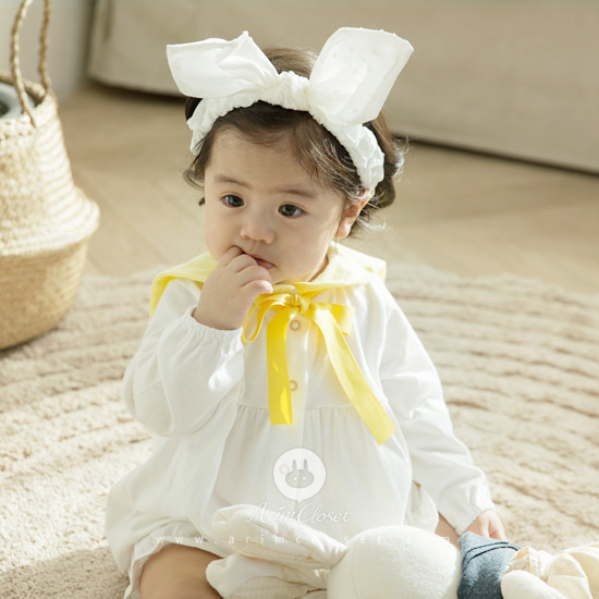 [7차제작] 베베는 병아리 유치원 새싹반 :) - cute sailor yellow baby bodysuit