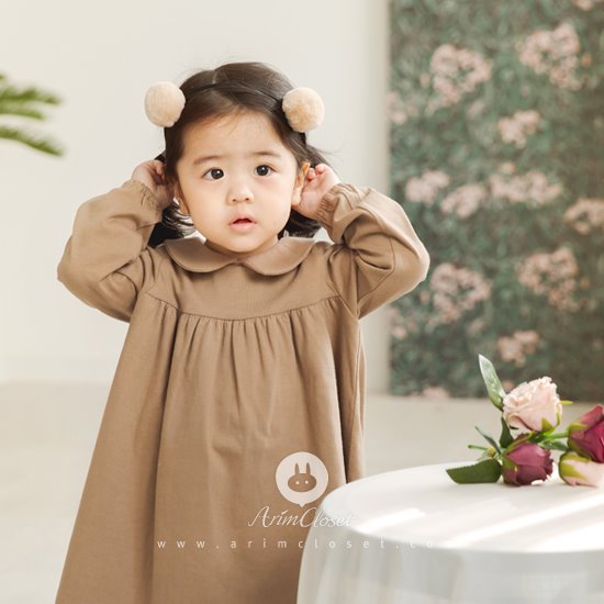 [4차제작] 오늘은 그녀를 꼭꼭 안아줘요 &gt;.&lt; - light brown, lihgt khaki, violet baby cute cotton dress