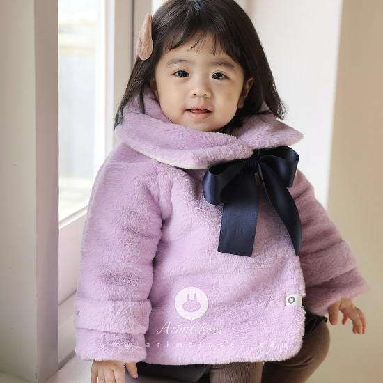 [Sale] 보송보송한 너를 자꾸만 안고싶당 &gt;.&lt; -  lovely violet 3oz  big ribbon fur baby coat