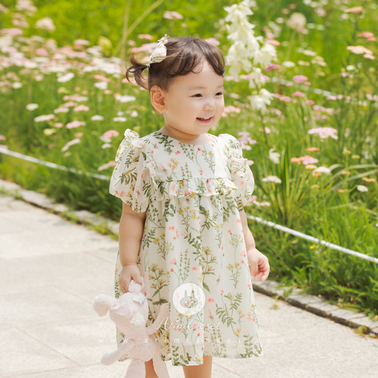 [2차제작] 쪼꼬미는 싱그러운 여름이 좋아 :) - fresh summer flower chiffon and cotton baby dress